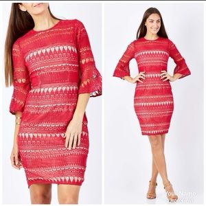 NWT COOPER ST Decandent Lace Dress 3/4 Bell Sleeve